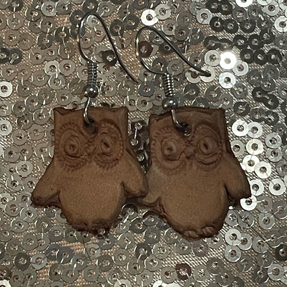 Brown Owl Earrings